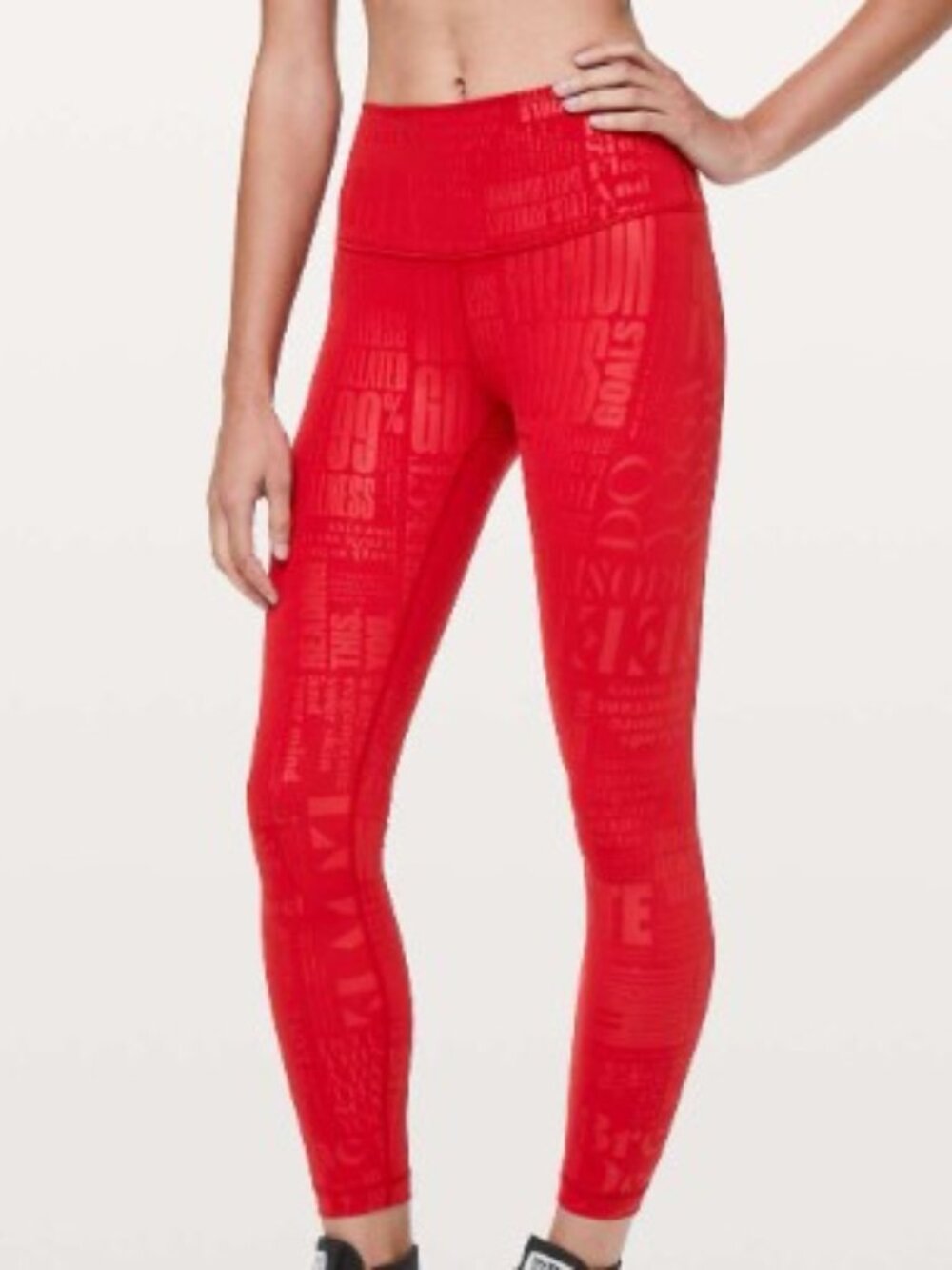 Lululemon Wunder Under *20Y Collection 25" 20YR Manifesto Embossed Dark Red 8